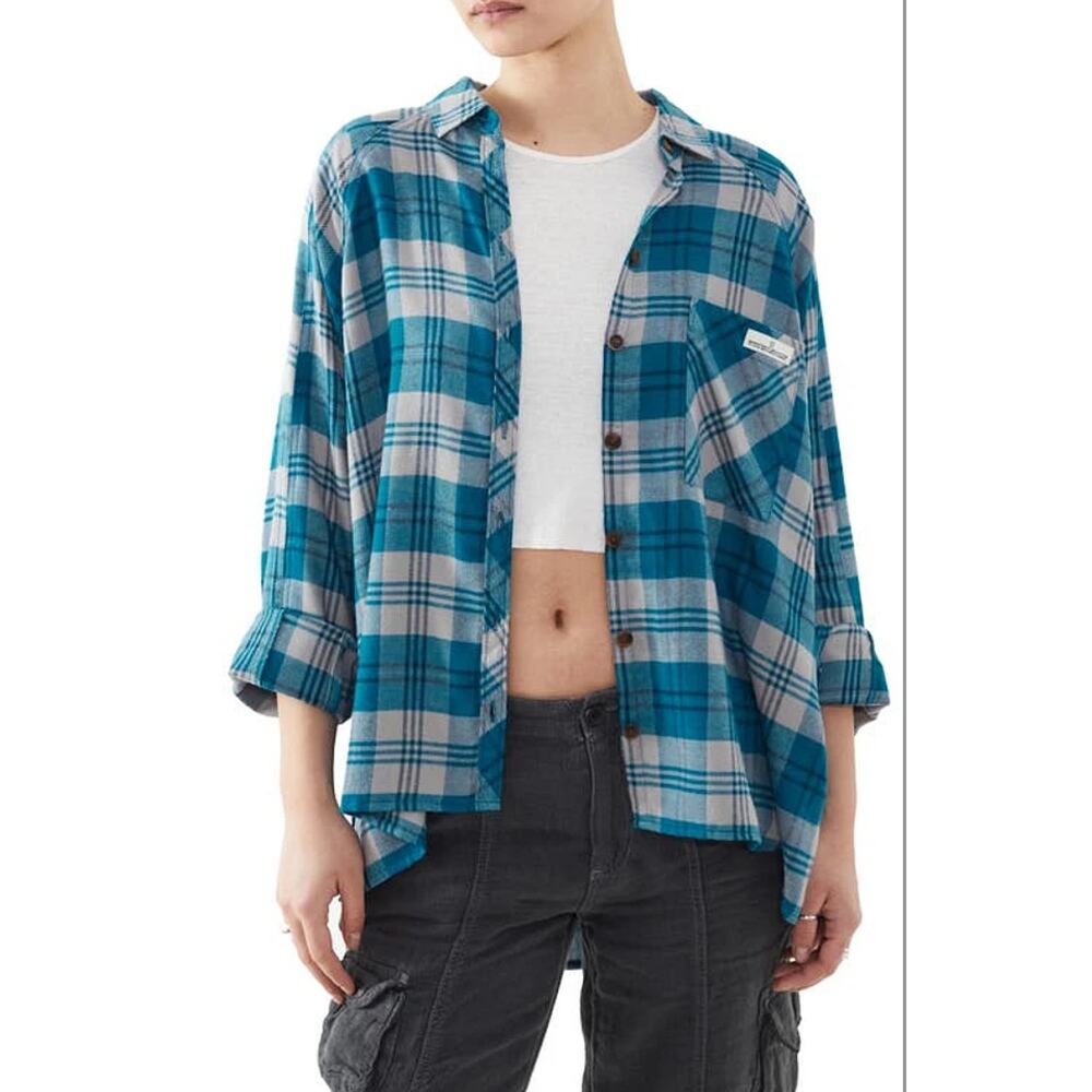 Urban Outfitters BDG Brendon Plaid Woven Button-Up Shirt M NWT
